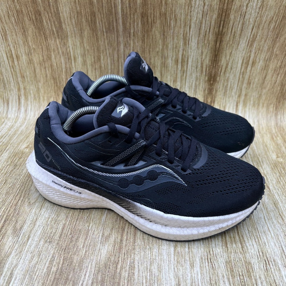 Saucony Triumph 20 Running Shoes Women's Size 7.5 Wide Black White S10760-10